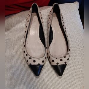 Loeffler Randall Black and Cream Polka Dot Flats Size 6B